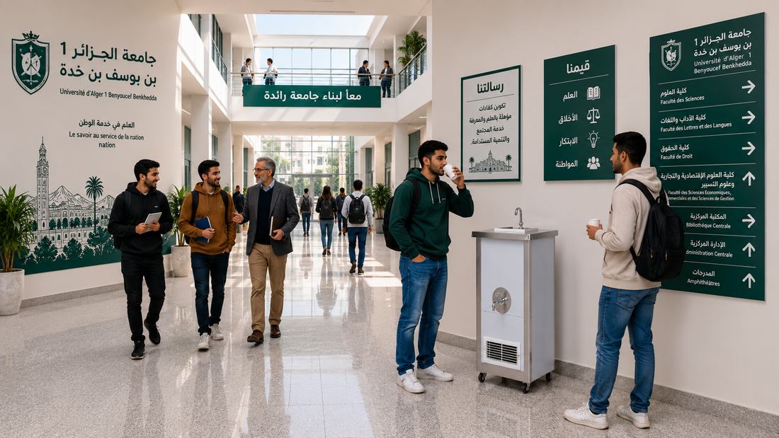 جامعة الجزائر 1 بن يوسف بن خدة — طلاب يشربون